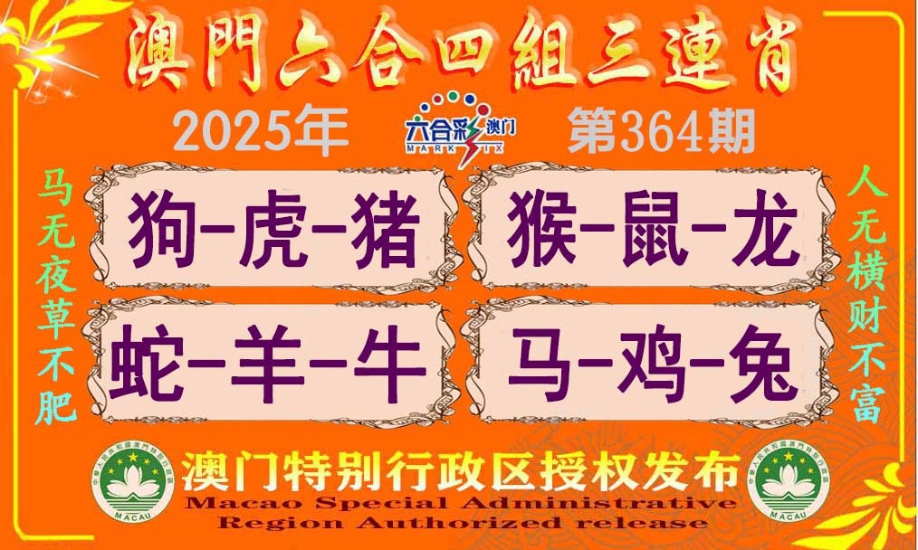 364期六合四组三连肖[图]