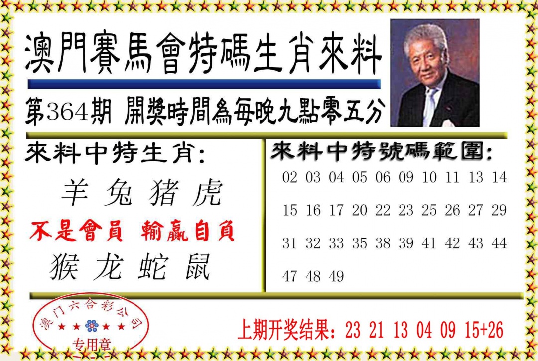 364期特码生肖来料[图]