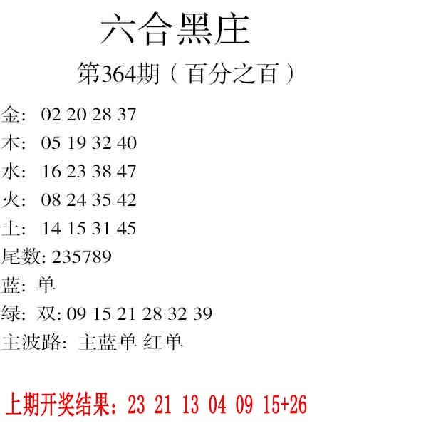 364期六合黑庄[图]