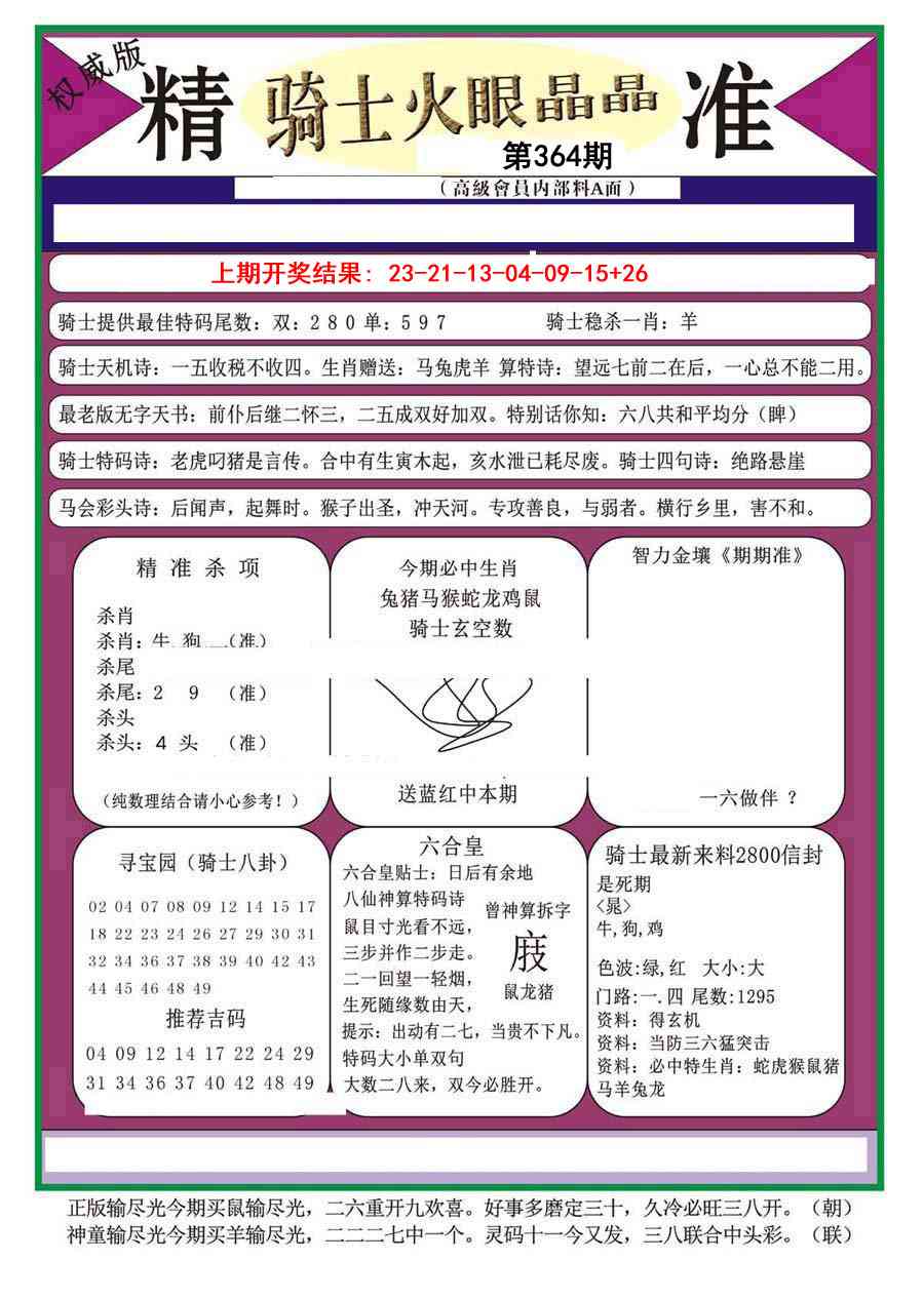 364期骑士火眼晶晶（正）[图]