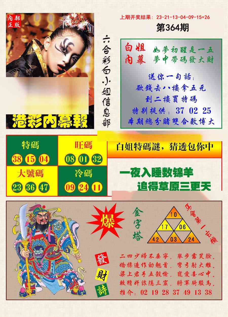 364期港彩内幕报[图]