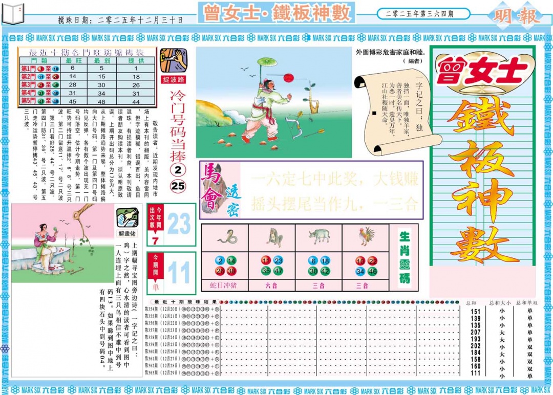 364期曾女士铁板神数A[图]