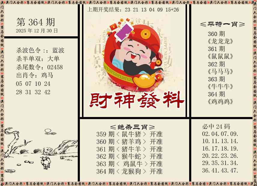 364期财神发料[图]