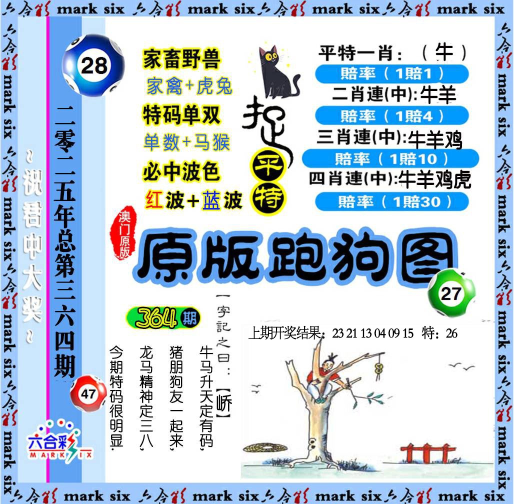 364期原版跑狗图[图]