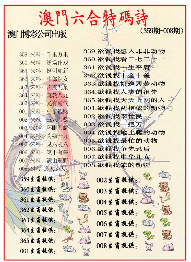 364期内部特码诗[图]