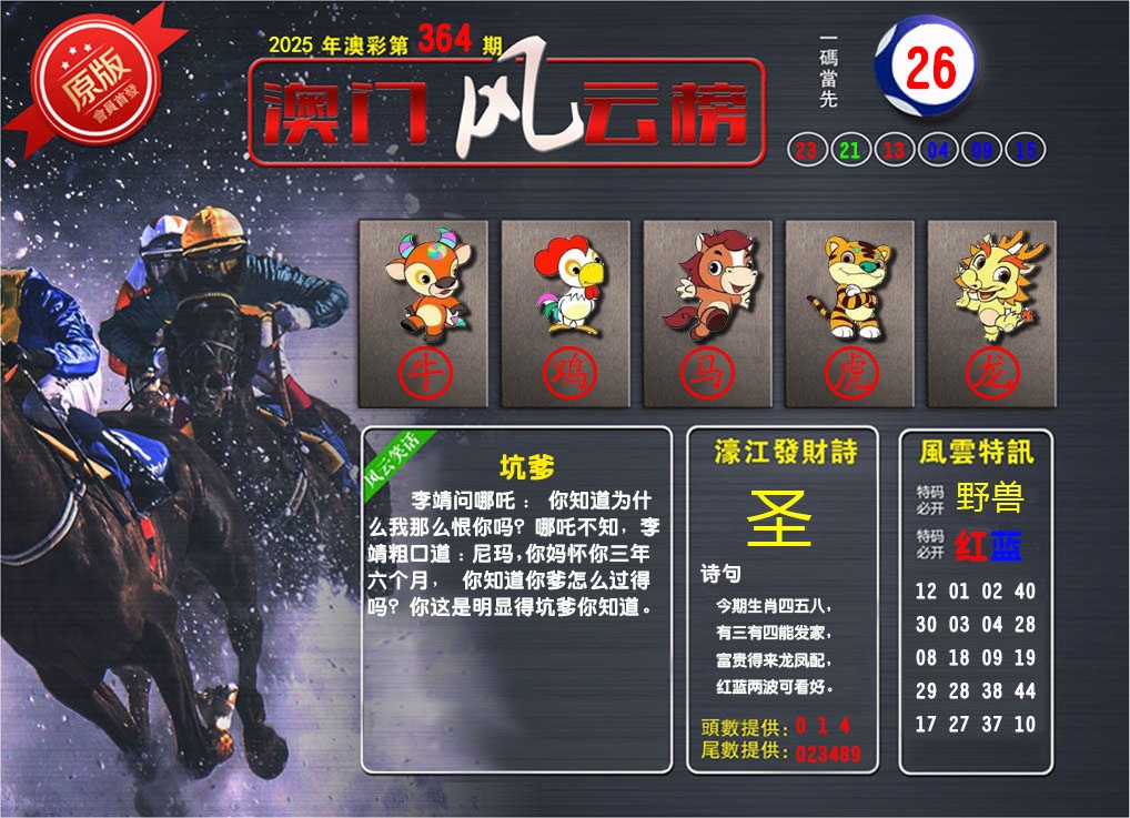 364期澳门风云榜[图]