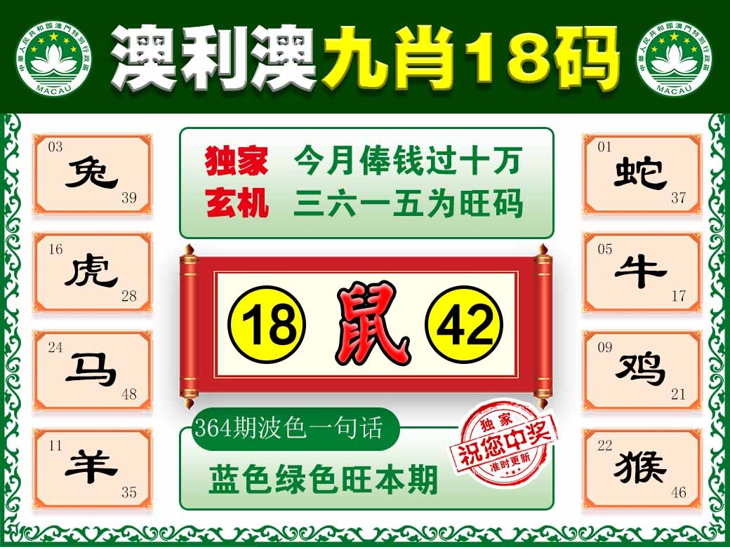 364期澳利澳九肖[图]