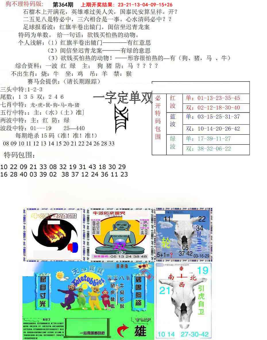 364期狗不理特码报[图]