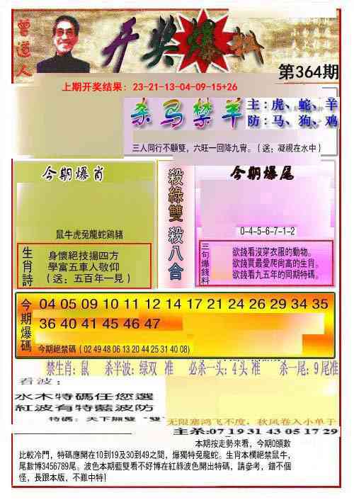 364期开奖爆料(新图推荐)[图]