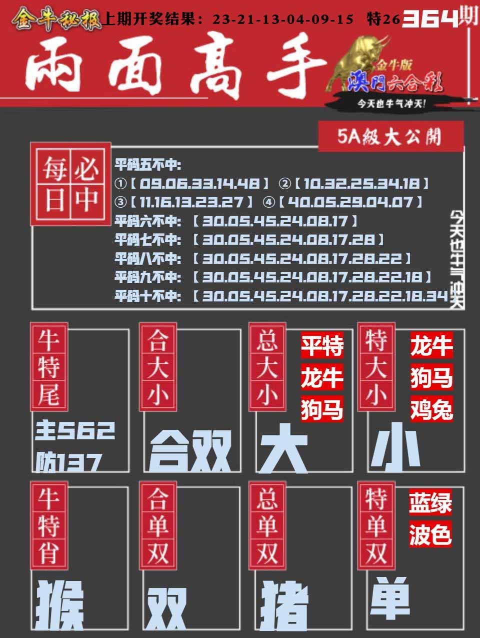364期金牛两面高手[图]