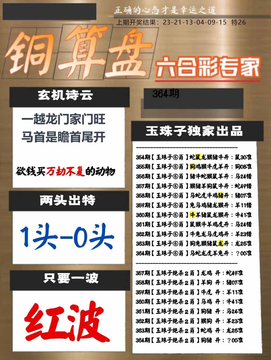 364期白小姐心水[图]